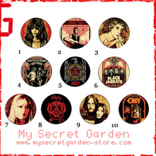Obey - Rock And Roll Stars Pop Art  Pinback Button Badge Set 1a or 1b( or Hair Ties / 4.4 cm Badge / Magnet / Keychain Set )